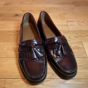 GH. Bass & CO handcrafted leather tassel loafers in OX blood